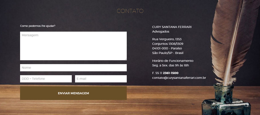 Site Cury Santana Ferrari Advogados